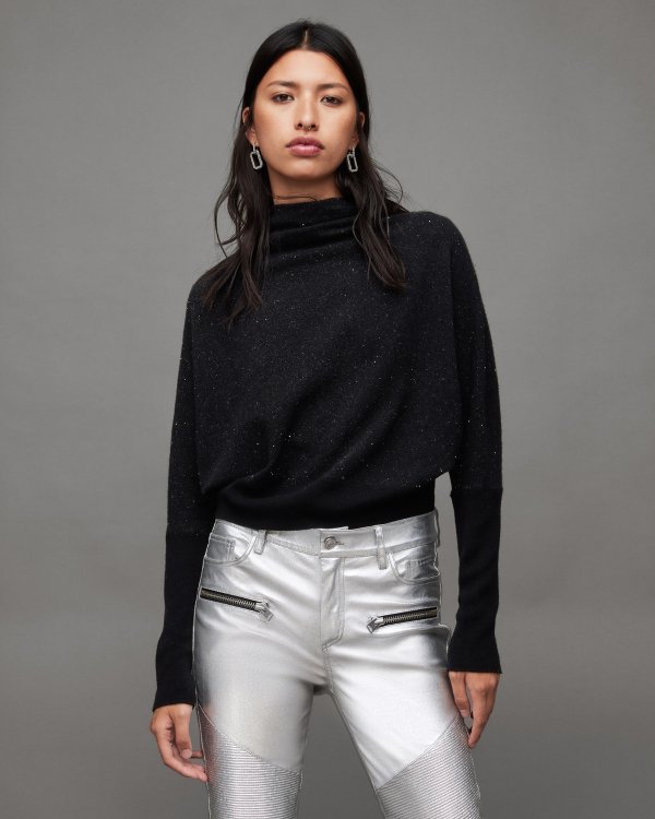 Ridley Roll Neck Sparkle Relaxed Sweater
