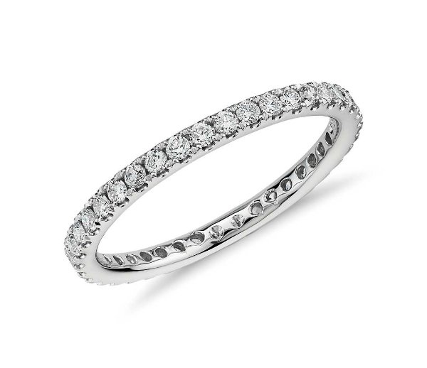 Riviera Pave Diamond Eternity Ring in 14k White Gold (1/2 ct. tw.) | Blue Nile