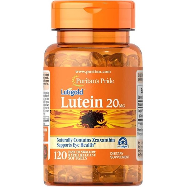 Lutein 20 mg with Zeaxanthin Softgels, 120 Count