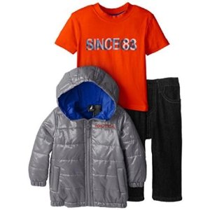 a Baby Boys' 3 Piece Outerwear Bubble Jacket Set