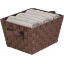 Large Woven Tote Bin with Straps, Brown - Walmart.com
