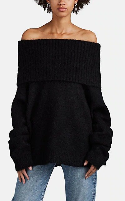 Oversized Brushed Cowl-Neck Sweater