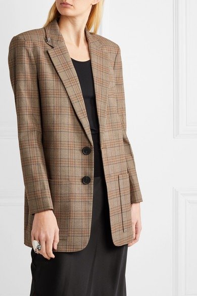 James embellished checked woven blazer