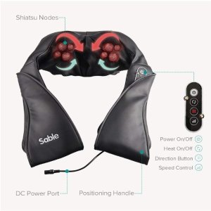 Sable Shiatsu Back and Neck Massager with Heat Function