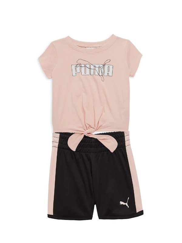 Baby Girl’s 2-Piece Tie T-Shirt & Shorts Set