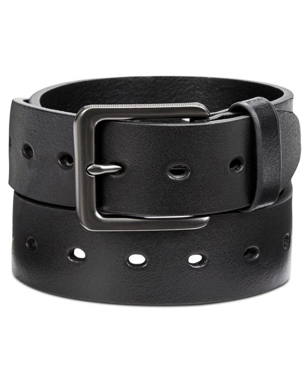 Men's Perforated Leather Belt
