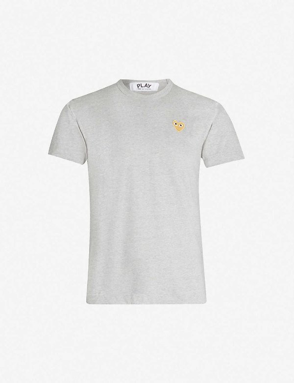 Logo-embroidery cotton-jersey t-shirt