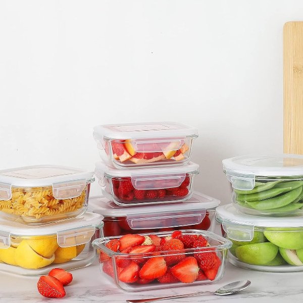 HOMBERKING 12 Sets Glass Food Storage Containers
