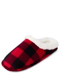 Unisex Adult Matching Family Buffalo Plaid Slippers - red