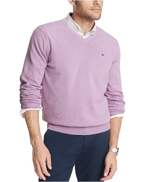 Men's Signature Regular-Fit Solid V-Neck Sweater