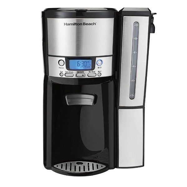 Brewstation Dispensing Coffee Maker with 12 Cup Internal Brew Pot, Removable Reservoir, Black & Stainless Steel