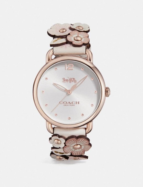 Delancey Watch With Floral Applique, 36mm