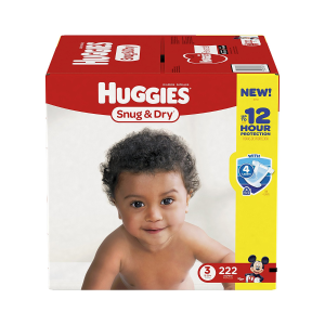 HUGGIES Snug & Dry Diapers, Size 3, for 16-28 lbs., One Month Supply (222 Count) of Baby Diapers, Packaging May Vary