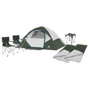 Ozark Trail 4人户外露营帐篷6件套 含折叠椅、睡袋、旅行桌