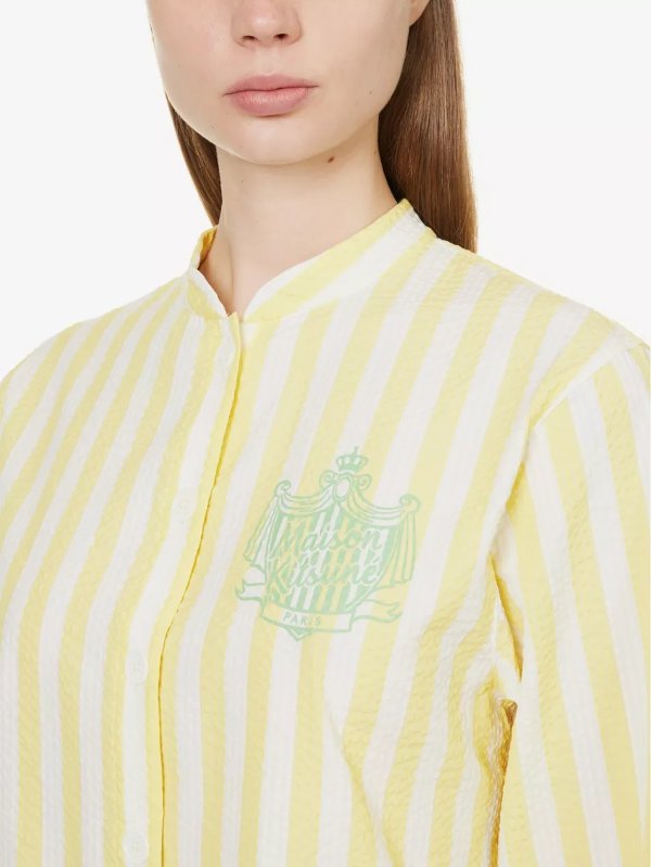 x Olympia Le-Tan Poolside striped cotton shirt