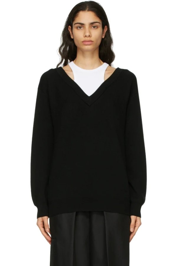 Black Classic Bi-Layer Sweater