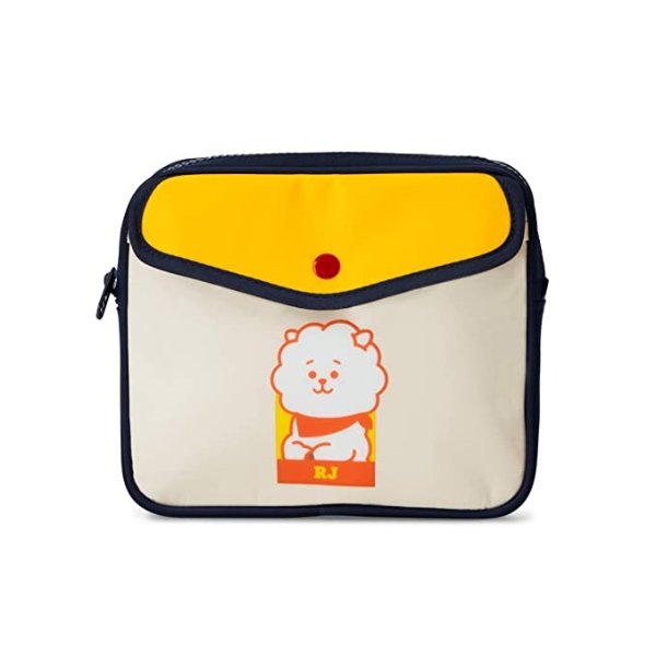RJ Character Makeup Multi Pouch Cosmetic Bag Travel Toiletry Bag for Women and Girls, Beige/Yellow