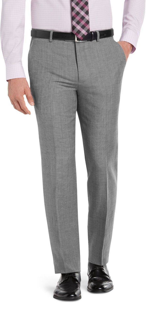 Signature Collection Tailored Fit Tic Flat Front Dress Pants