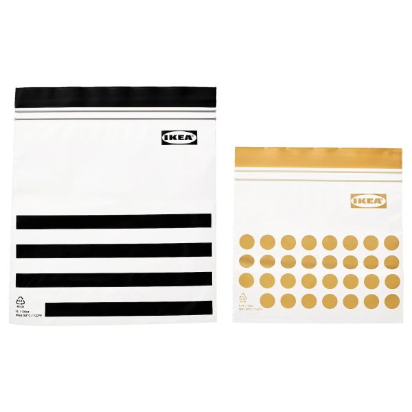 ISTAD Resealable bag, patterned/black yellow, 34/14 oz
