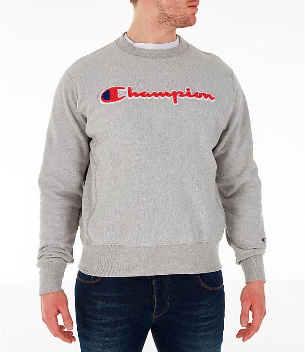 Men's Champion Reverse Weave Chenille Logo Crewneck Sweatshirt
