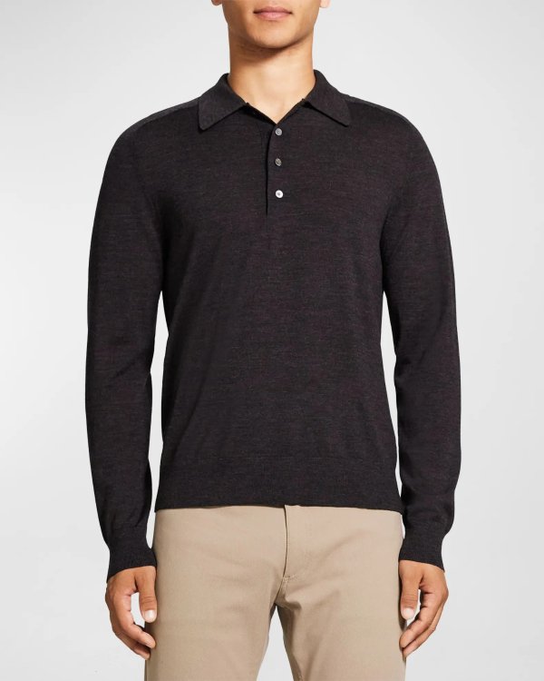 Men's Regal Wool Long-Sleeve Polo Shirt