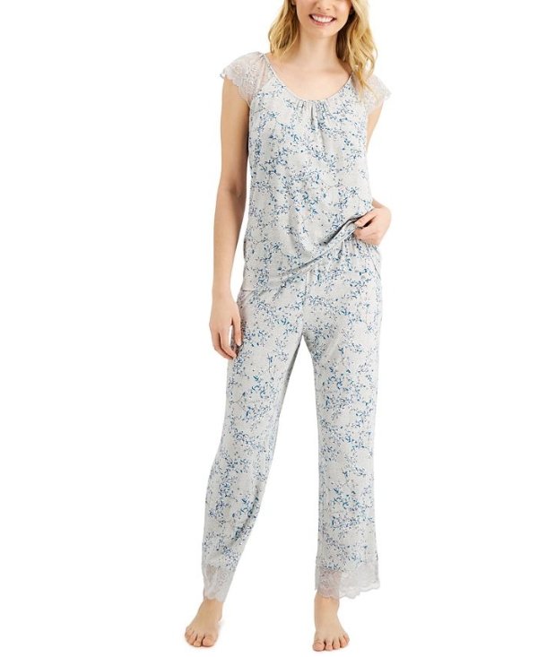 Cotton Lace-Trim Pajama Set, Created for Macy's