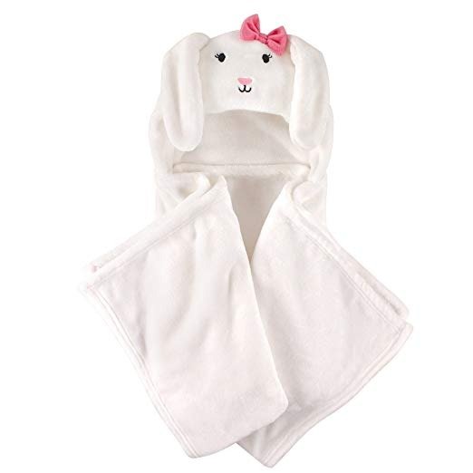 Unisex Baby and Toddler Hooded Plush Blanket, Bunny, One Size