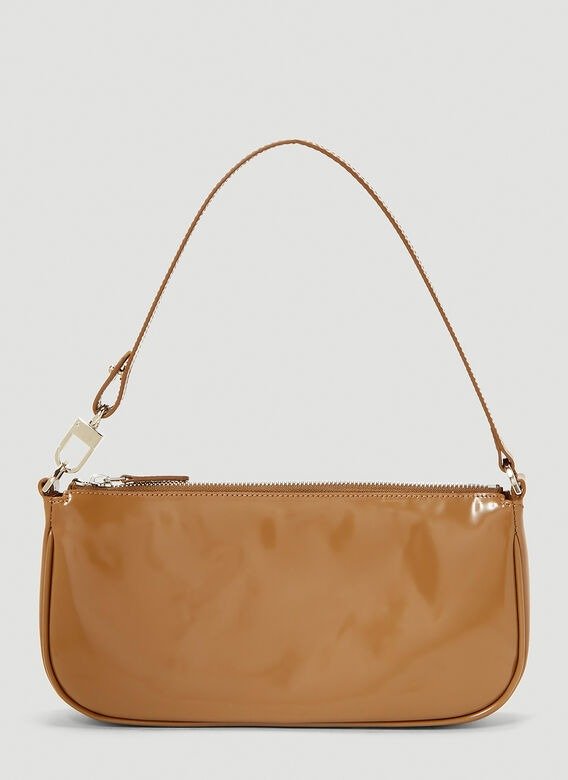 Rachel Patent Leather Shoulder Bag in Brown