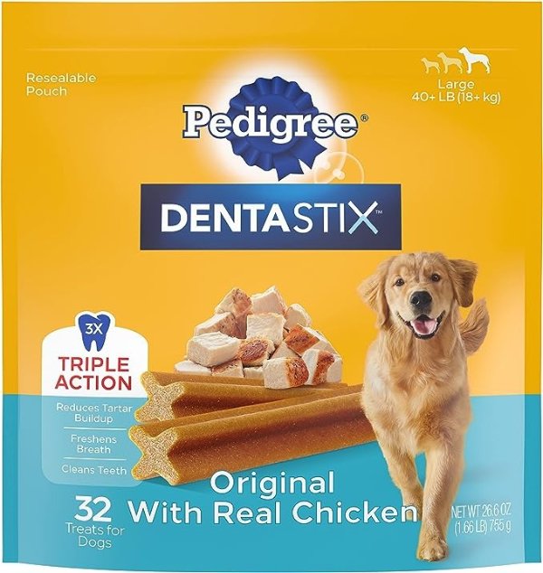 Dentastix Dental Treats for Dogs, Chicken & Grain Free - Large (30 lb +)