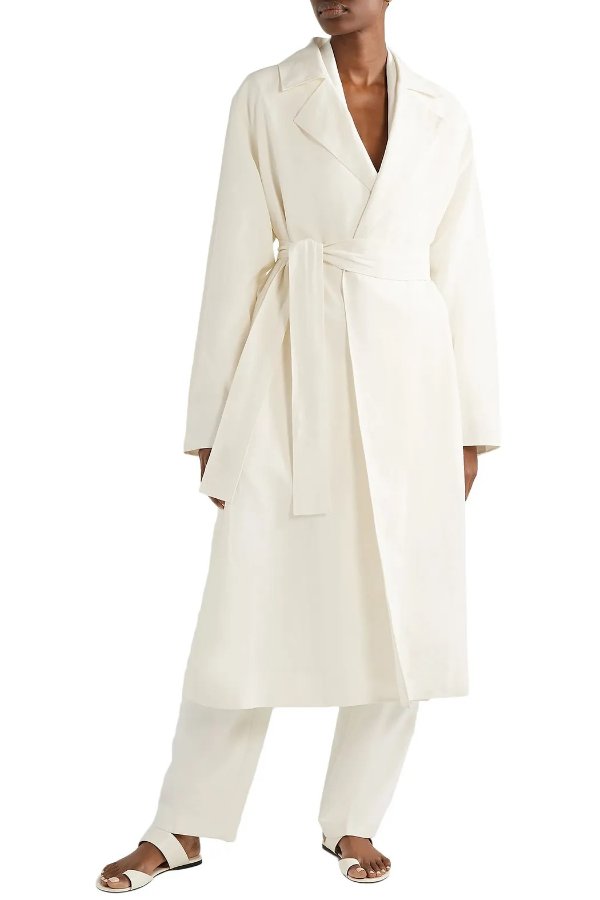 Gami belted canvas trench coat