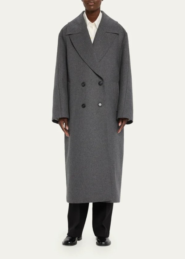 Oversized Wool Double-Breasted Coat