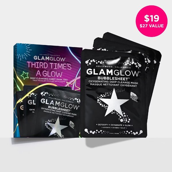 Sheet Mask Set: Third Time's A Glow ($27 Value) | GLAMGLOW