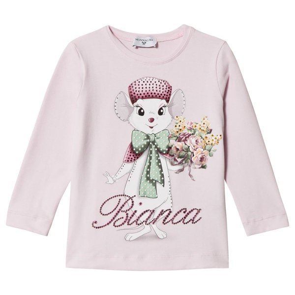 Pale Pink Diamante Bianca T-Shirt | AlexandAlexa