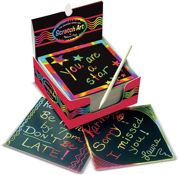 Scratch Art Box of Rainbow Mini Notes (Arts & Crafts, Wooden Stylus, 125 Count, Great Gift for Girls and Boys - Best for 4, 5, 6 Year Olds and Up)