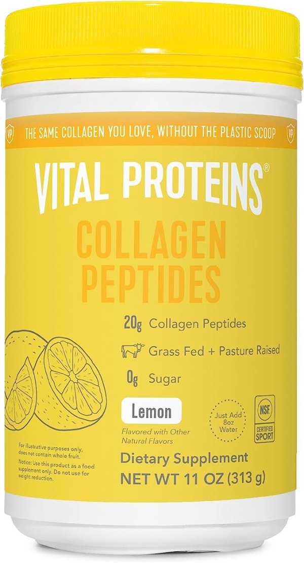 Collagen Peptides Powder, Promotes Hair, Nail, Skin, Bone and Joint Health, Lemon 11 Ounce