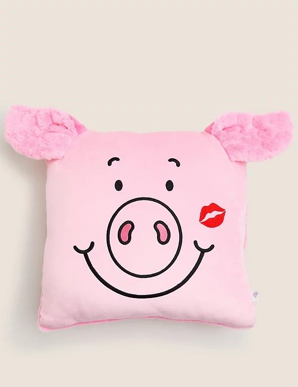 粉红猪抱枕 亲亲