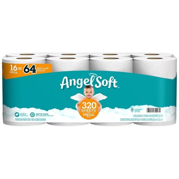 Angel Soft 2-Ply Bathroom Tissue Mega Roll