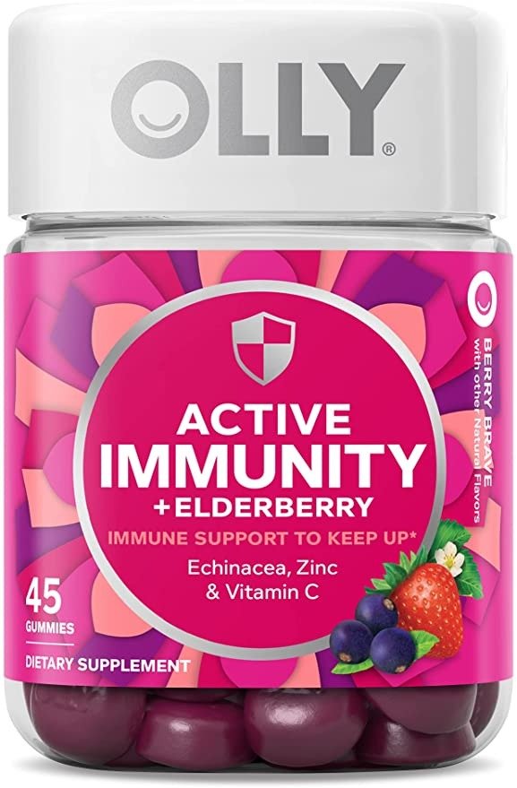 Gummy Active Immunity+Elderberry, 45 Gummies (1 Pack), Berry Flavor