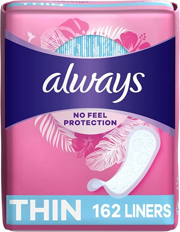 Thin Daily Wrapped Liners, Unscented, 162 count