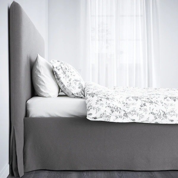 GODFJORD Bed frame, gray, Luroy, Queen - IKEA