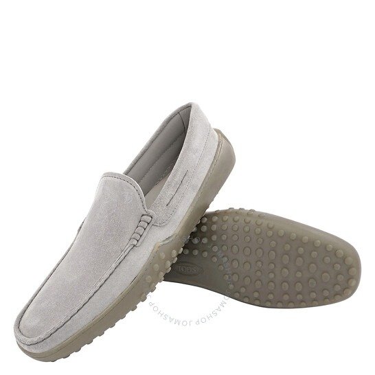 Tods Men's Grey Suede Gommino Loafers