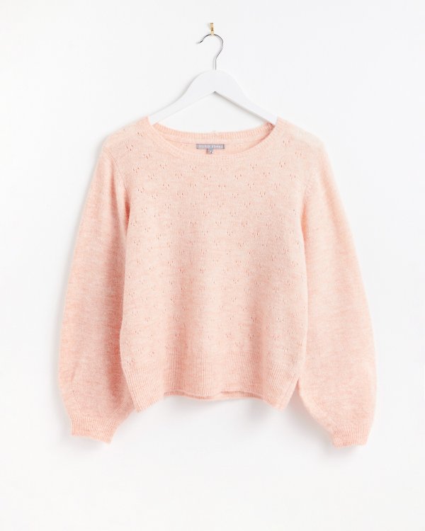 蜜桃粉毛衫