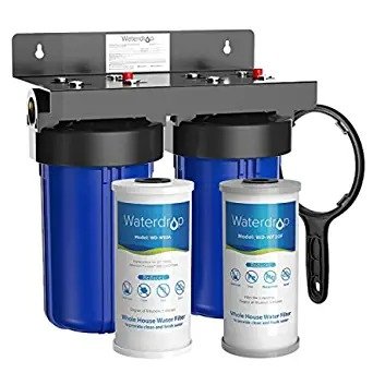 Whole House Water Filter System, Reduce Iron & Manganese, with Carbon and Sediment Filters, 5-Stage Filtration, Reduce Iron, Lead, Chlorine, Odor, 2-Stage WD-WHF21-FG, 1" Inlet/Outlet