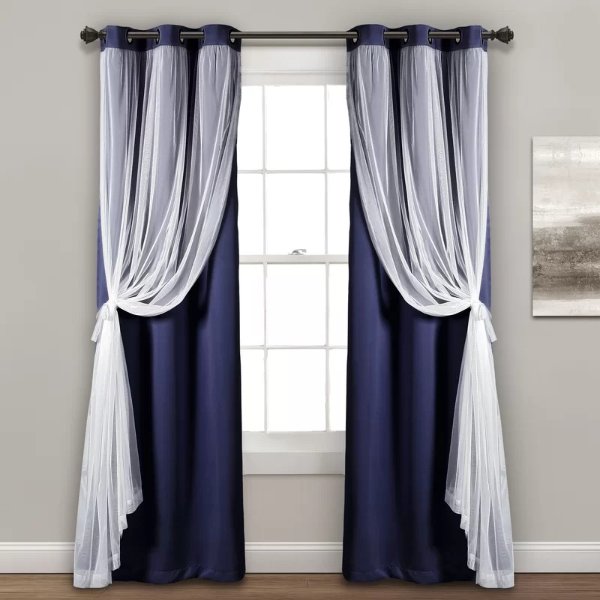 Busselton Sheer Solid Blackout Thermal Grommet Curtain Panels