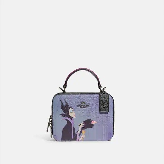 Disney X Coach Box Crossbody With Maleficent Motif