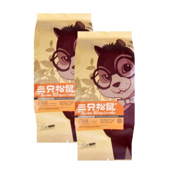 【Value Set】THREE SQUIRRELS Broad Beans Beef Flavor 205g * 2 Bags