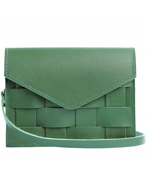 - Naver Mini Shoulder Bag in Green Leather