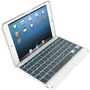 ZAGG 白色蓝牙键盘保护壳, 适用于Apple iPad Mini