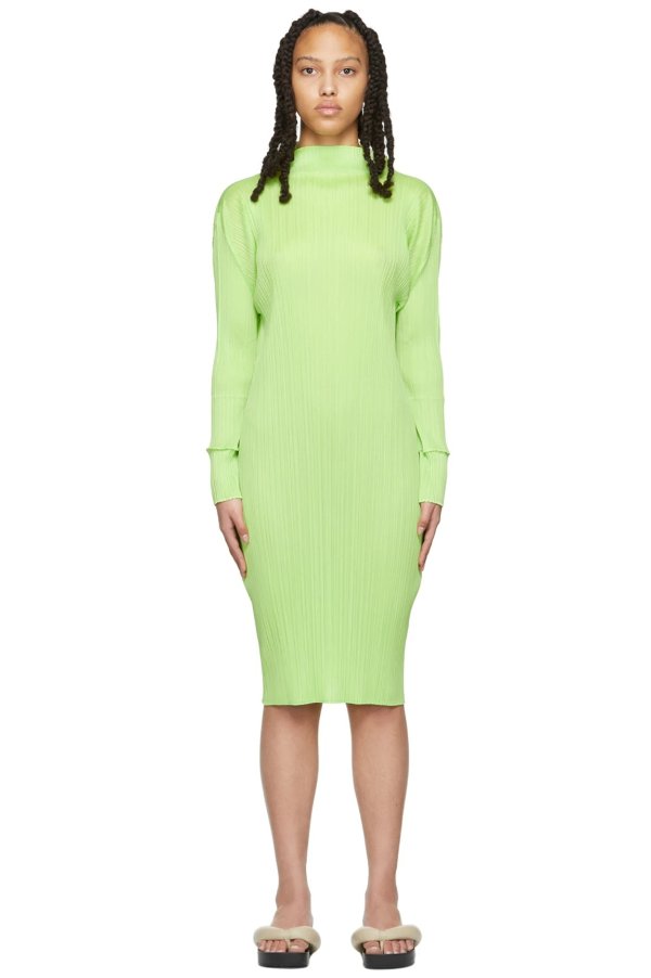 Green Monthly Colors February Dress