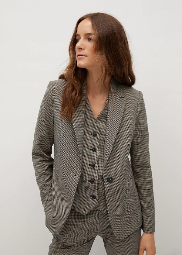 Micro houndstooth suit blazer - Women | OUTLET USA